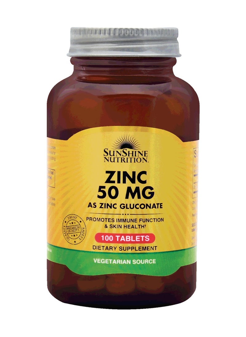 SUNSHINE NUTRITION Sunshine Nutrition Zinc 50 mg Tablets (100-count) 