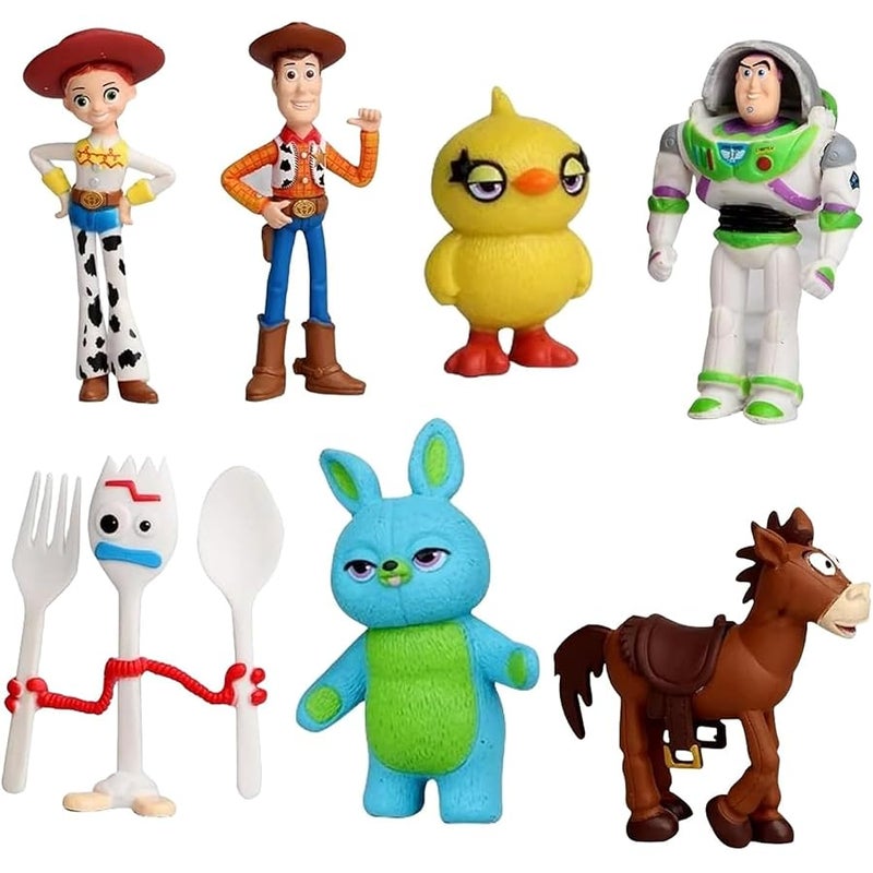 BLUE BARE Figurines Story Toy Action Figures Cake Toppers, Birthday Party Decoration Set Mystery Box Room and Office Decor Collection (7-Pack) - Image 2