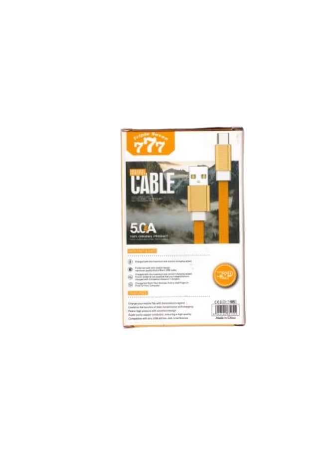 777 Triple Seven 60W Fast Charging Cable USB-A to Type-C, 20cm - Durable and High-Quality - Super-Fast Charging for Your Devices - Image 2