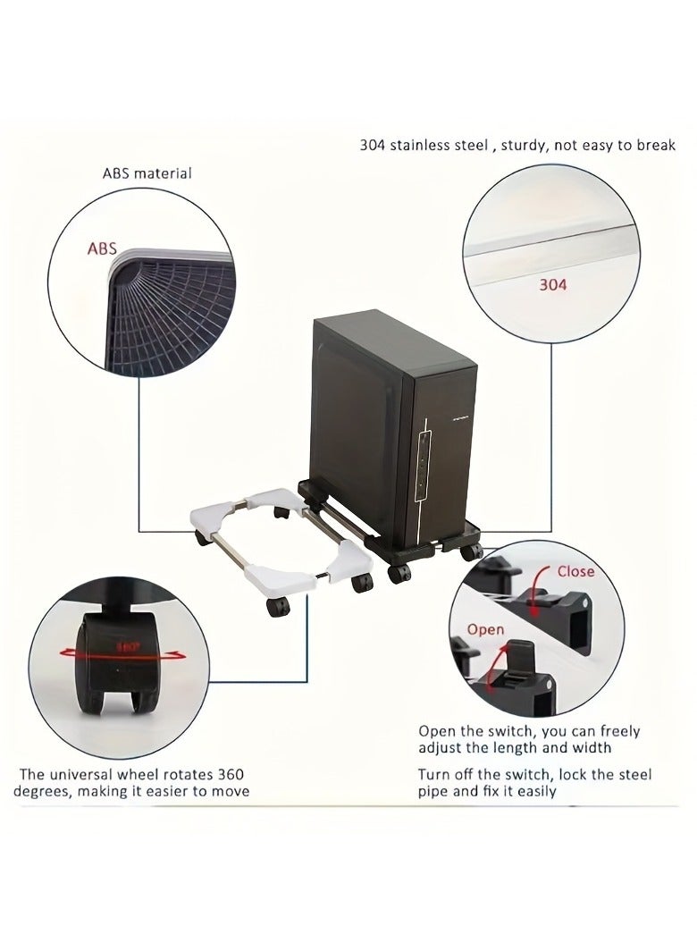 Generic Movable And Adjustable Computer Host Bracket with Universal Wheels Versatile Elevated Base for Air Conditioners And Humidifiers Sturdy And Convenient Stand For Enhanced Stability - Image 2