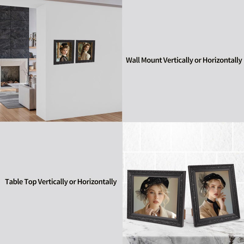 Edenseelake 8x10 إطارات الصور مجموعة من 2 عتيقة الصورة الأسود - Image 5