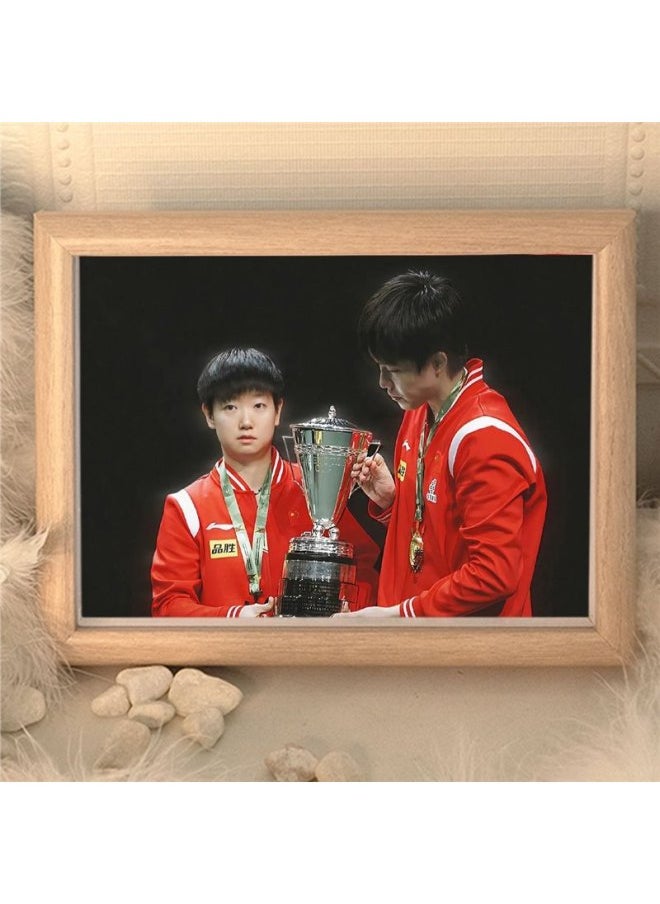 Generic - Sun Yingsha Wang Chuqin Photo Frame Should Aid Photo Commemorate Sha Tou Bedroom Desktop Decoration DIY Gift-Height:Sun Yingsha Wang Chuqin Style 10 Without Photo Frame, One Individually Painted Heart - Standard - Image 1