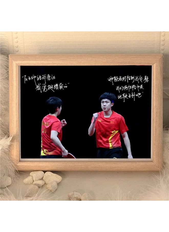Generic - Sun Yingsha Wang Chuqin Photo Frame Should Aid Photo Commemorate Sha Tou Bedroom Desktop Decoration DIY Gift-Height:Sun Yingsha Wang Chuqin Style 10 Without Photo Frame, One Individually Painted Heart - Standard - Image 1