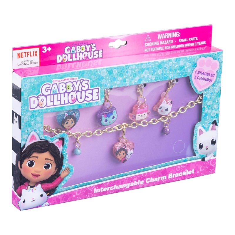LUV HER Gabby's Dollhouse Girls Add A Charm Toy Bracelet and Costume Jewelry Box Set with 1 charm bracelet & 5 interchangeable charms - Ages 3+ - Image 2
