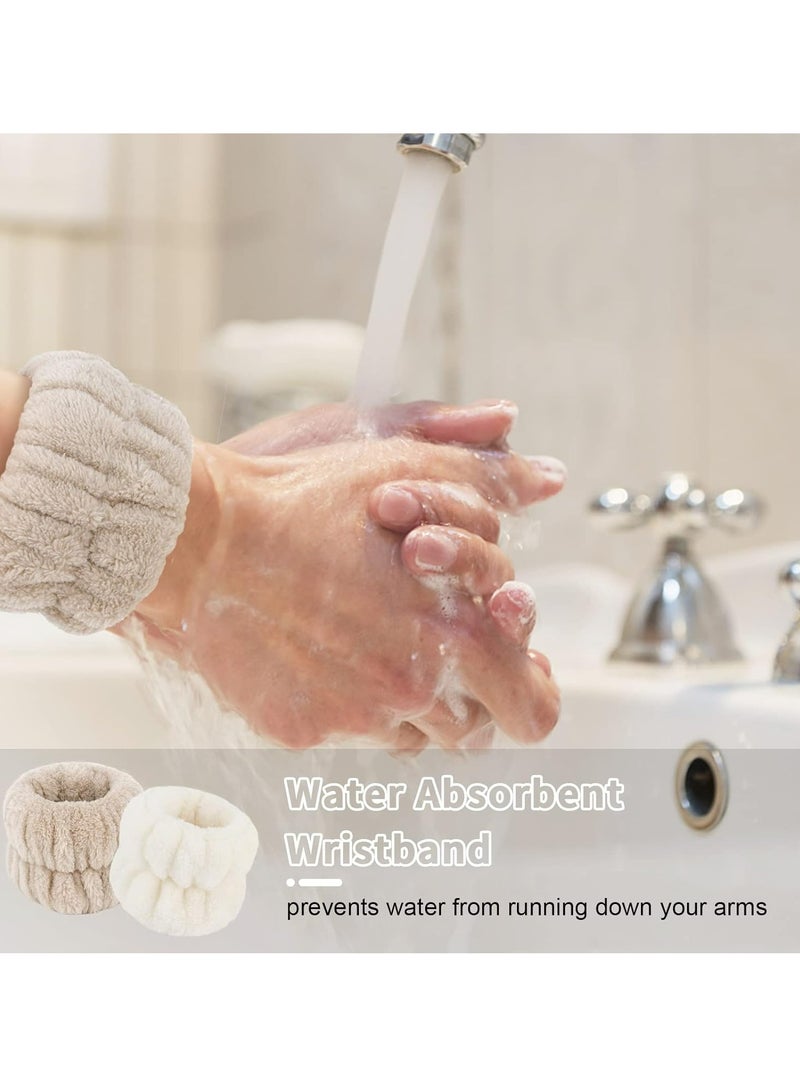 أوزيغالور 6 قطع طقم عصبة رأس وعصابة معصم سبا 6 قطع، عصبة رأس لغسل الوجه، عصبة رأس للعناية بالبشرة لغسل الوجه. - Image 3