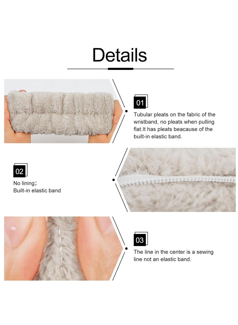 أوزيغالور 6 قطع طقم عصبة رأس وعصابة معصم سبا 6 قطع، عصبة رأس لغسل الوجه، عصبة رأس للعناية بالبشرة لغسل الوجه. - Image 5