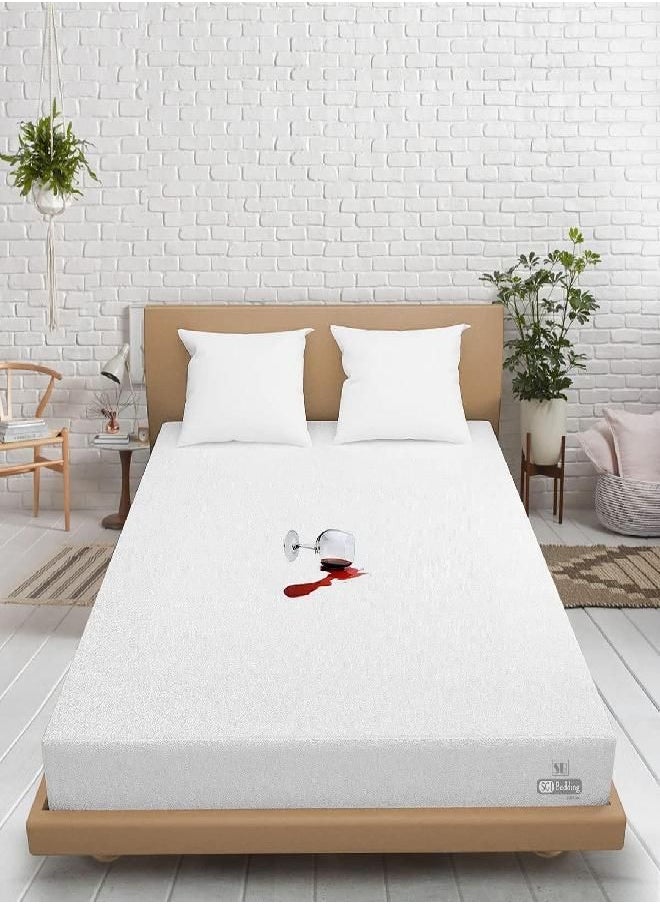 LUCID LUCID Premium Hypoallergenic 100% Waterproof Mattress Protector - Universal Fit, Cotton Terry Top, Twin XL, White  - Image 1