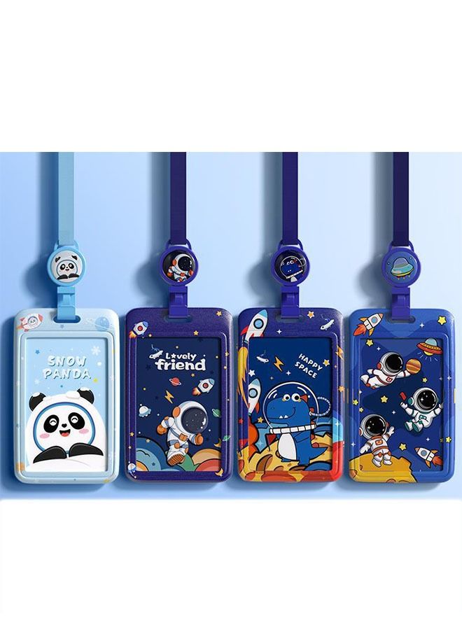 Ocean Panda Telescopic Card Sleeve (Blue), ABS Material, Durable And Waterproof, With Anti Strangulation Neck Design To Protect Children's Neck Safety, And Push-Pull Design For Better Card Loading - Image 4