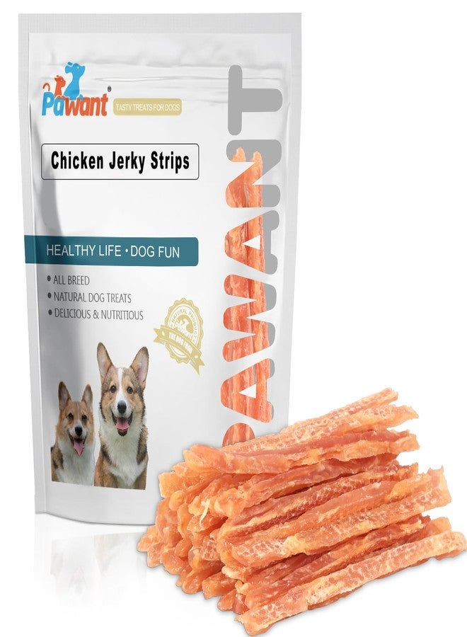 Pawant Chicken Jerky Dog Treats - 85% Real Chicken Breast Meat, Soft Thin Strips for Training - High Protein, Rawhide Free Jerky Sticks with Peanut Flavor for Puppy, Small & Senior Dogs 227g/0.5lb - Image 1