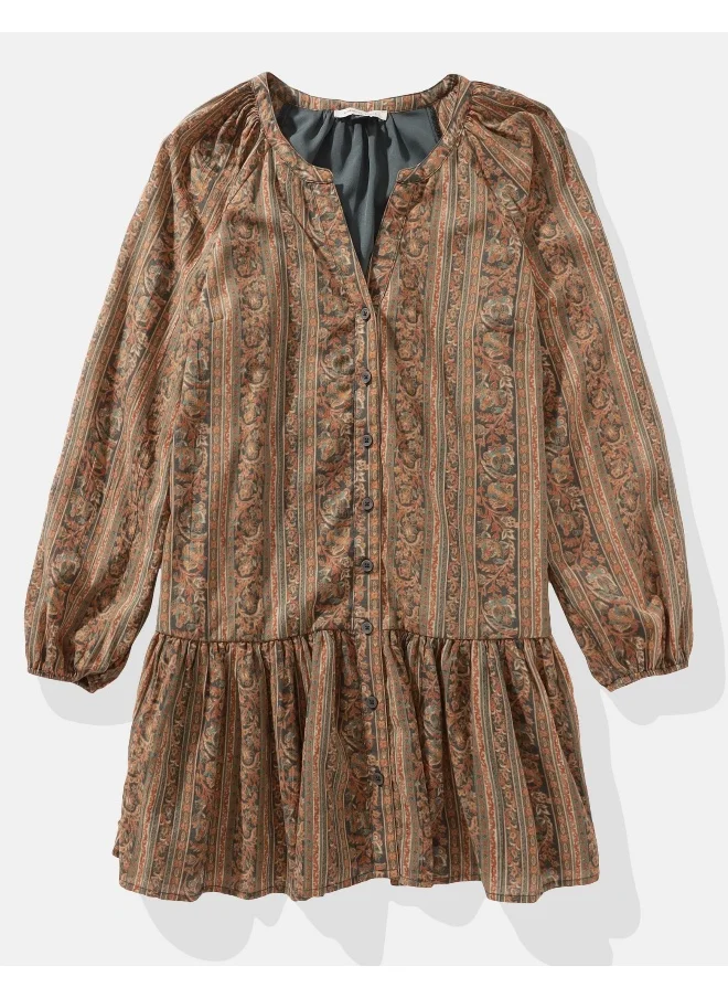 American Eagle AE Long-Sleeve Peasant Mini Dress