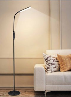 Sharpdo Tricolor Stepless Dimming LED Floor Lamp Nordic Dual Use Eye Protection Touch Standing Lamp Table Lamp 2-in-1 For Living Room Bedroom Study Room Black 21x21x55 centimeter  - Image 1