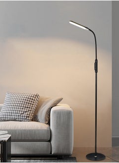 Sharpdo Tricolor Stepless Dimming LED Floor Lamp Nordic Dual Use Eye Protection Touch Standing Lamp Table Lamp 2-in-1 For Living Room Bedroom Study Room Black 21x21x55 centimeter  - Image 2