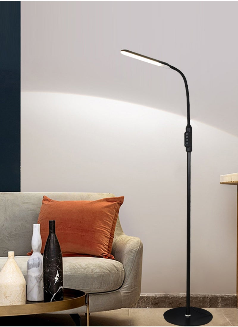 Sharpdo Tricolor Stepless Dimming LED Floor Lamp Nordic Dual Use Eye Protection Touch Standing Lamp Table Lamp 2-in-1 For Living Room Bedroom Study Room Black 21x21x55 centimeter  - Image 3