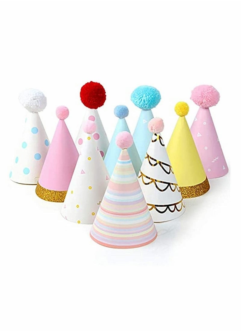 Colorful Party Hats Fun Celebration Kit of 10 Cone Party Hats for Kids Birthday Party and DIY Crafts - Party Supplies for Group Activities, Games and Decorations  - Image 1