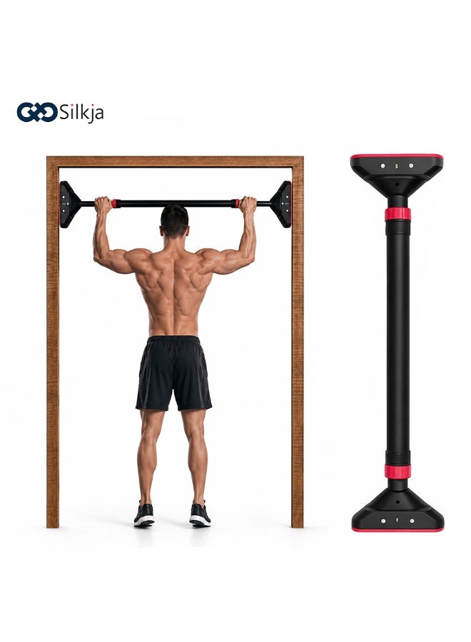 Silkja Adjustable Doorway Pull-Up Bar | Heavy-Duty Steel Home Gym Exercise Bar | No Drilling Chin-Up Bar for Pull-Ups, Push-Ups, Sit-Ups & Fitness Training | Supports Up to 200KG - Image 1