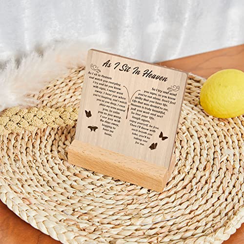 Xendelow As I Sit In Heaven Sign，Sympathy Memorial Grief Condolences Gifts for Women Friends Classmates Family Coworkers，Bereavement Gift Ideas，Decor for Desk Home Office - Image 3