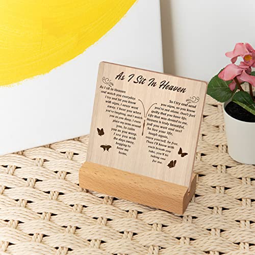 Xendelow As I Sit In Heaven Sign，Sympathy Memorial Grief Condolences Gifts for Women Friends Classmates Family Coworkers，Bereavement Gift Ideas，Decor for Desk Home Office - Image 5