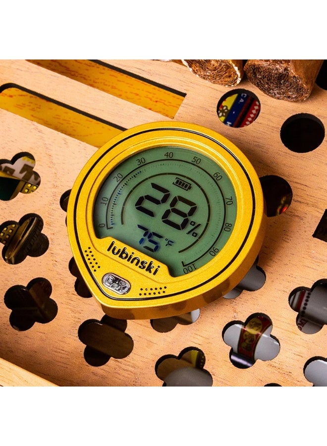 Lubinski Electronic Digital Hygrometer & Thermometer for Humidors - High-Accuracy Humidity Gauge with Temperature Display GOLDEN COLOUR - Image 5