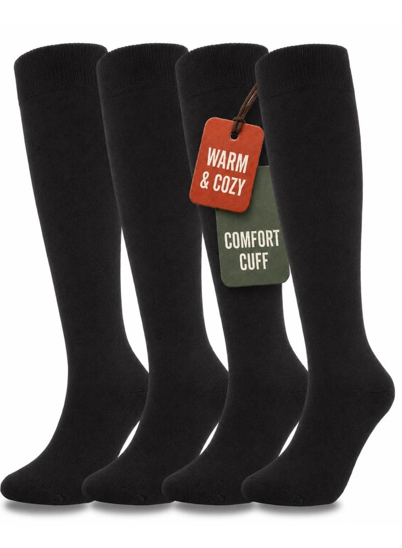 ZOVO Warm Knee High Socks for Women,Cotton Thermal Socks for Hiking Skiing Winter Gifts - Image 1