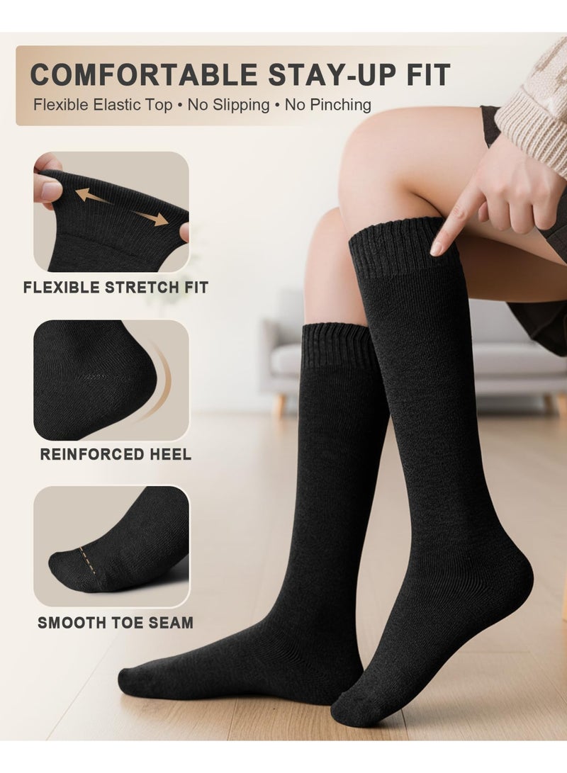 ZOVO Warm Knee High Socks for Women,Cotton Thermal Socks for Hiking Skiing Winter Gifts - Image 4
