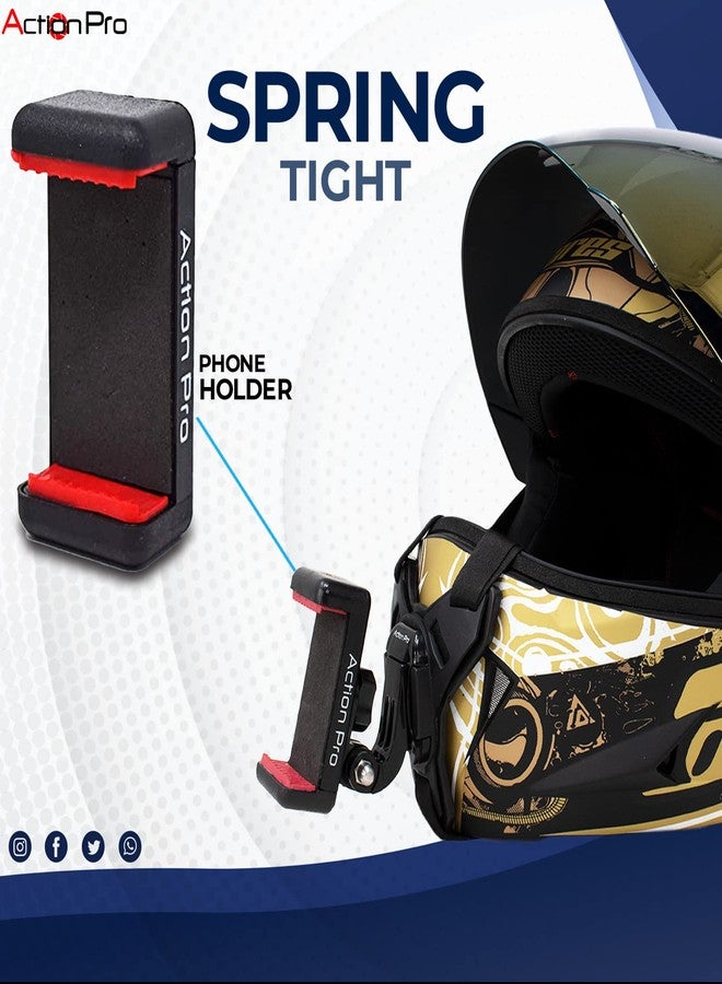Action Pro Made in India Helmet Chin Mount Strap Compatible with GoPro-13/12/11/10/9/8/7/6/5/4/SJCAM/DJI Insta-360 and All Action Cameras - Image 2