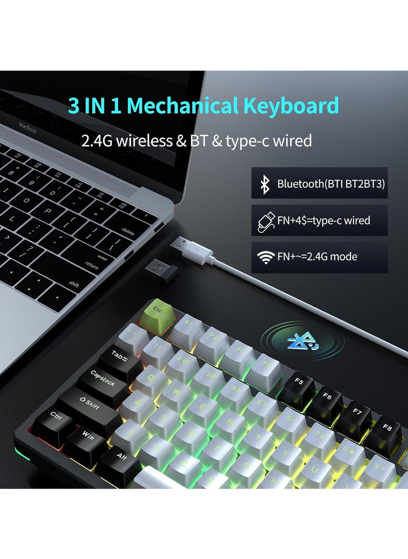 AULA - F98 Wireless Mechanical Keyboard, 95% Hot-swappable, Pre-lubed Nimbus V3 Switch, Gasket Structure, RGB Backlit, Tri-Mode BT5.0/2.4G/USB-C Mechanical Keyboard - Image 1