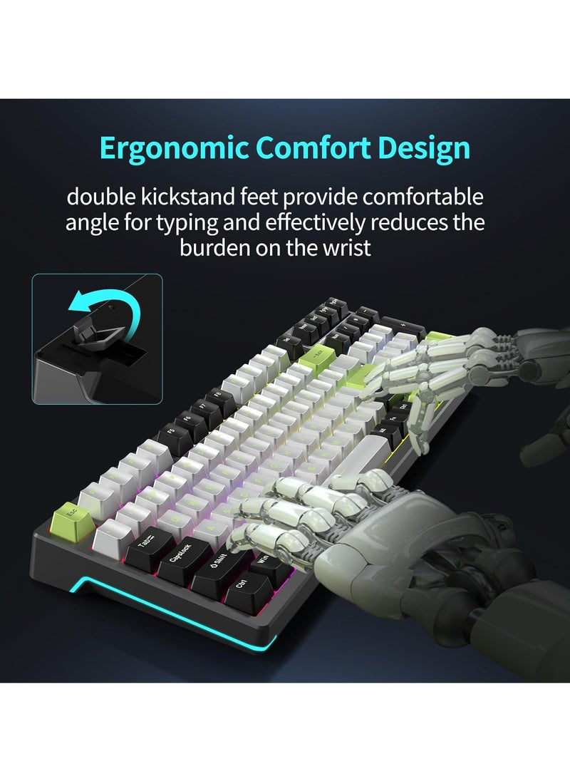 AULA - F98 Wireless Mechanical Keyboard, 95% Hot-swappable, Pre-lubed Nimbus V3 Switch, Gasket Structure, RGB Backlit, Tri-Mode BT5.0/2.4G/USB-C Mechanical Keyboard - Image 1