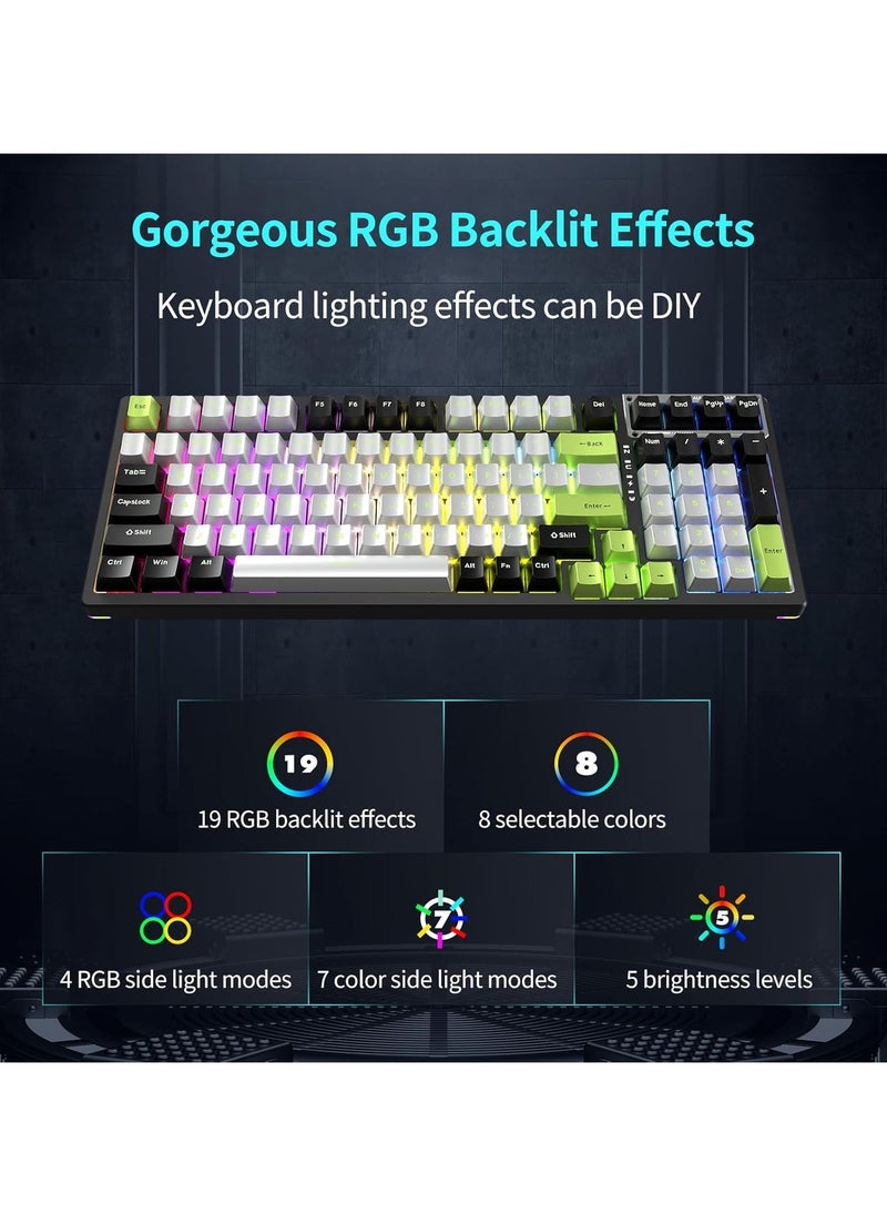 AULA - F98 Wireless Mechanical Keyboard, 95% Hot-swappable, Pre-lubed Nimbus V3 Switch, Gasket Structure, RGB Backlit, Tri-Mode BT5.0/2.4G/USB-C Mechanical Keyboard - Image 1
