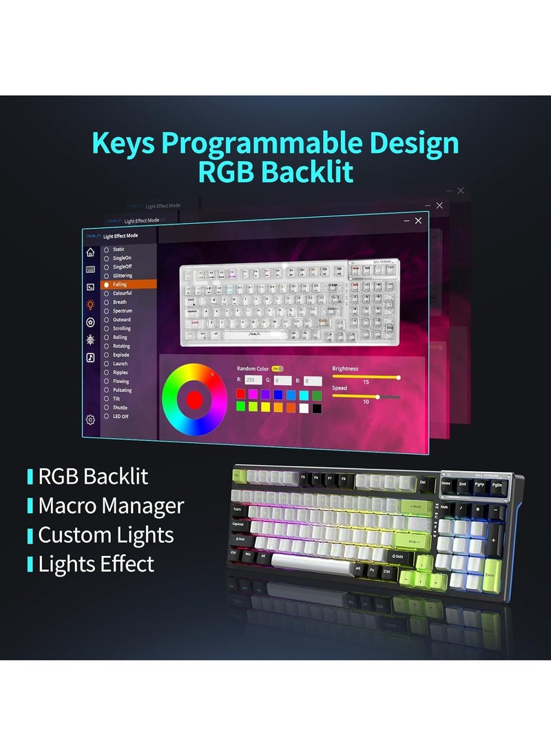 AULA - F98 Wireless Mechanical Keyboard, 95% Hot-swappable, Pre-lubed Nimbus V3 Switch, Gasket Structure, RGB Backlit, Tri-Mode BT5.0/2.4G/USB-C Mechanical Keyboard - Image 1