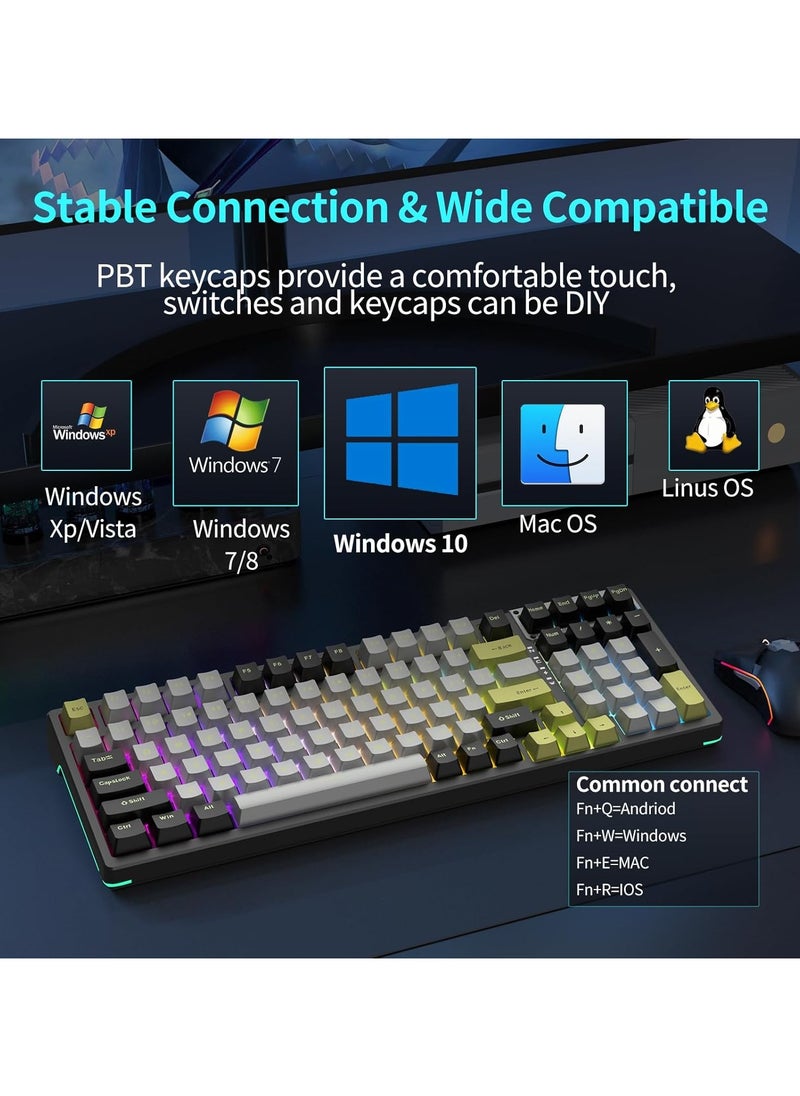 AULA - F98 Wireless Mechanical Keyboard, 95% Hot-swappable, Pre-lubed Nimbus V3 Switch, Gasket Structure, RGB Backlit, Tri-Mode BT5.0/2.4G/USB-C Mechanical Keyboard - Image 1