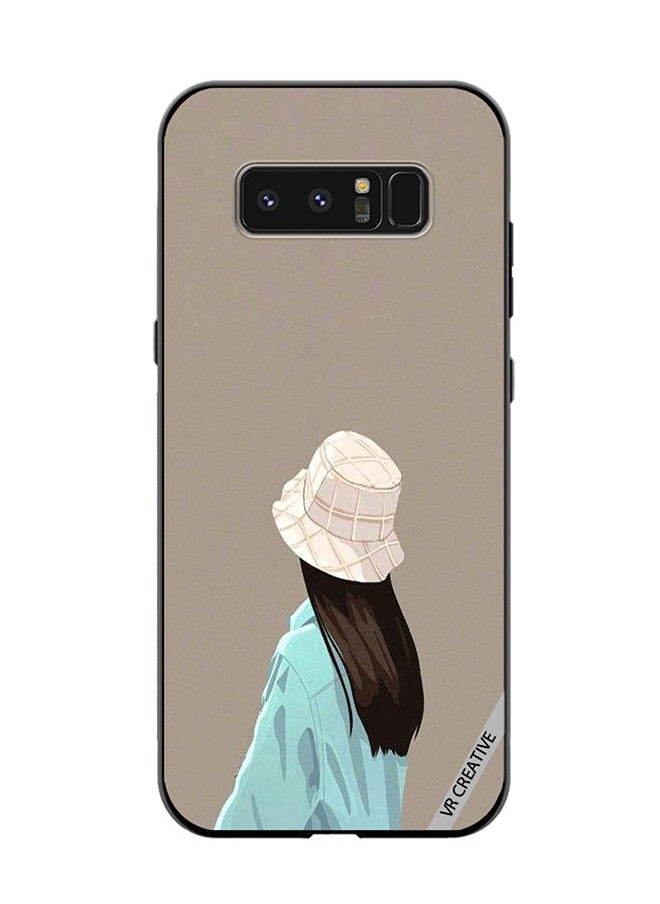VR CREATIVE - Protective Case Cover For Samsung Galaxy Note 8 Brown Hat Girl Design Multicolour - Image 1