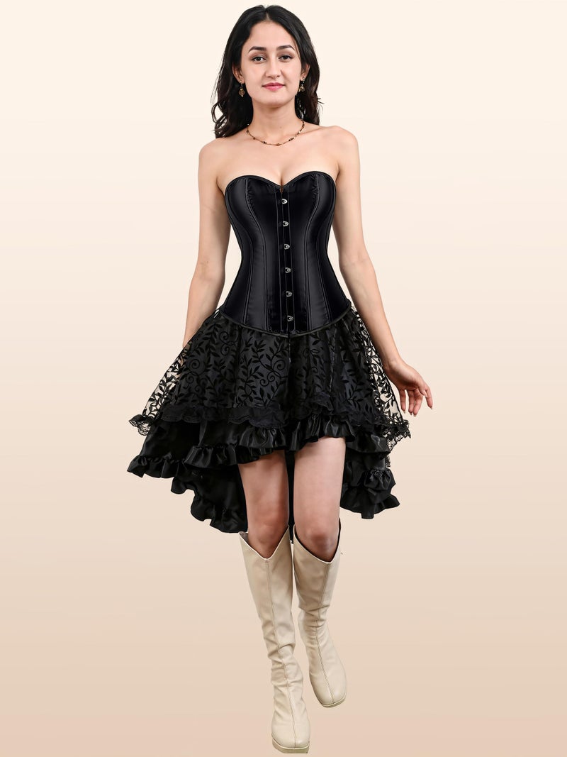 Zhitunemi Corset for Womens Halloween Costumes: Renaissance Costume Women Shapewear - Vintage Retro Lovers For Aged 25-35 Petite Black Corsets Small - Image 5