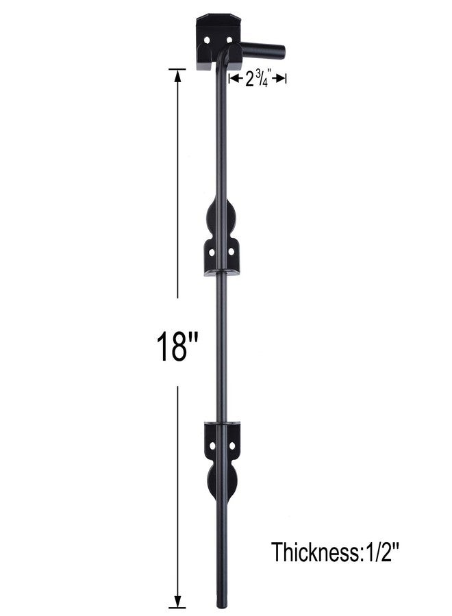 SANKINS 18" Cane Bolt Drop Rod Heavy Duty Gate Hardware Black Solid Steel Gate Ground Latch for Wood PVC Vinyl Metal Gates Fences Doors, Holding Gate to The Ground, 2 Pcs - Image 3