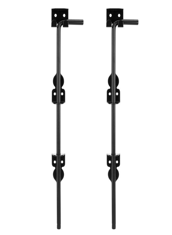 SANKINS 18" Cane Bolt Drop Rod Heavy Duty Gate Hardware Black Solid Steel Gate Ground Latch for Wood PVC Vinyl Metal Gates Fences Doors, Holding Gate to The Ground, 2 Pcs - Image 1