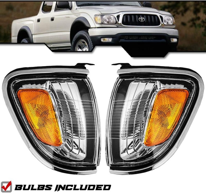 EPIC LIGHTING XMOE Style Replacement Chrome Trim Corner Signal Lights Compatible with 01-04 Tacoma Regular Access Cab (Not Full Four Door) [ TO2520161 8162004080 TO2521161 8161004080 ] Pair - Image 2