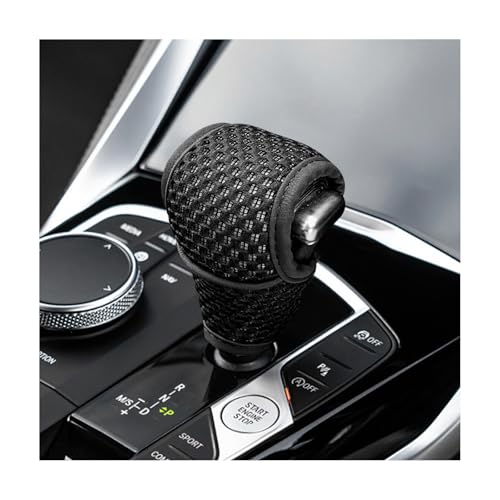 FSTURIOS Car Gear Shift Knob Cover AntiSlip Manual Automatic Shifting Knob Gear Handle Stick Protection Breathable Automotive Rod Lever Shifter Knobs Cover for SUV Truck RV Black Regular - Image 1