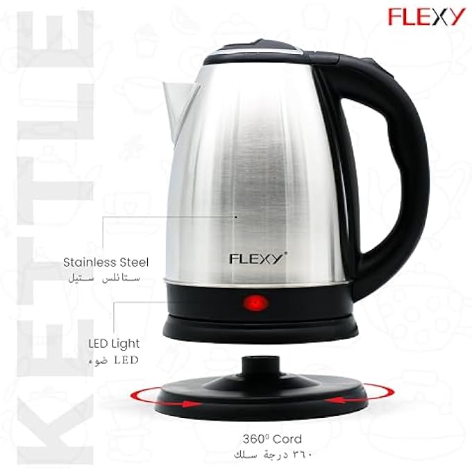 Flexy 18L Electric Kettle With Concealed Heating Coil  Stainless Steel Body Auto ShutOff BoilDry Protection  Fast Boil 1500W  2Year Warranty  Sleek  Durable Design - Image 5