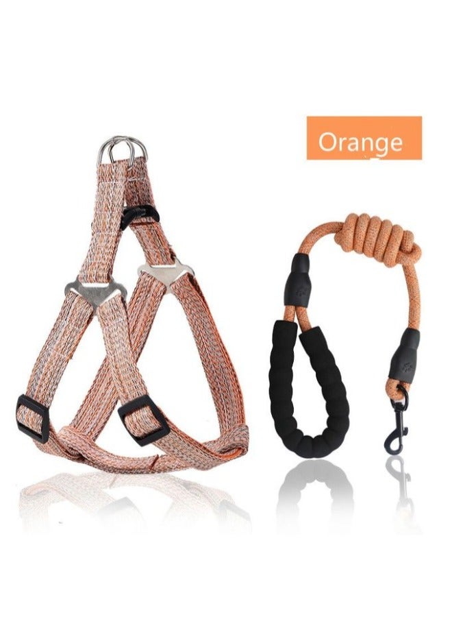 Petsary Dog Harness and Leash, With 1 pcs Pet ID tag Adjustable Puppy Leash Dog Chest Strap Reflective Nylon Traction Rope Pet Supply, Adjustable Dog Harness Vest for Small Medium Pet Dog Walking Train - Image 2