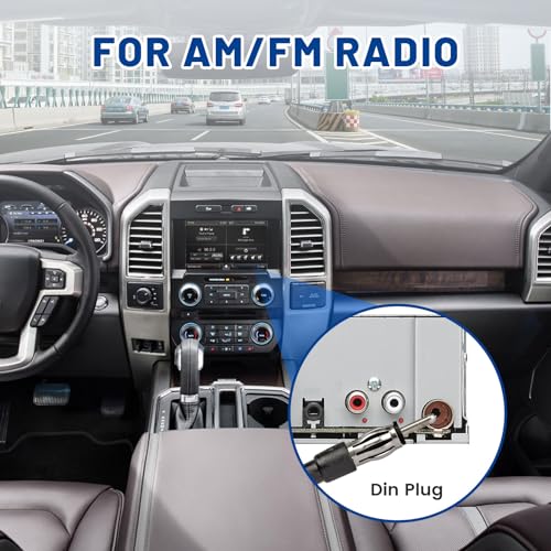 Anina 16 Inch AM/FM Universal Top/Side Mount Antenna for Vehicle Truck Boat ATV UTV RV Motorcycle, 16" Car Radio Aerial Replacement Mast w/Mount Base and Extension Cable for Stereo Receiver Head Unit - Image 3
