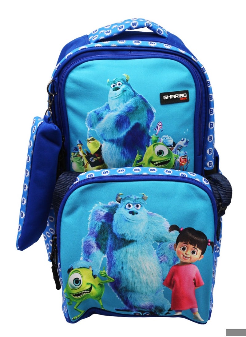 Gharibo Bags School backpack with lunch bag Size 17 model 26 Monsters Inc.  - Image 1