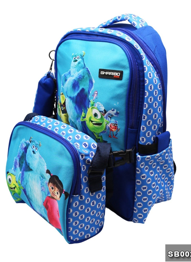 Gharibo Bags School backpack with lunch bag Size 17 model 26 Monsters Inc.  - Image 4