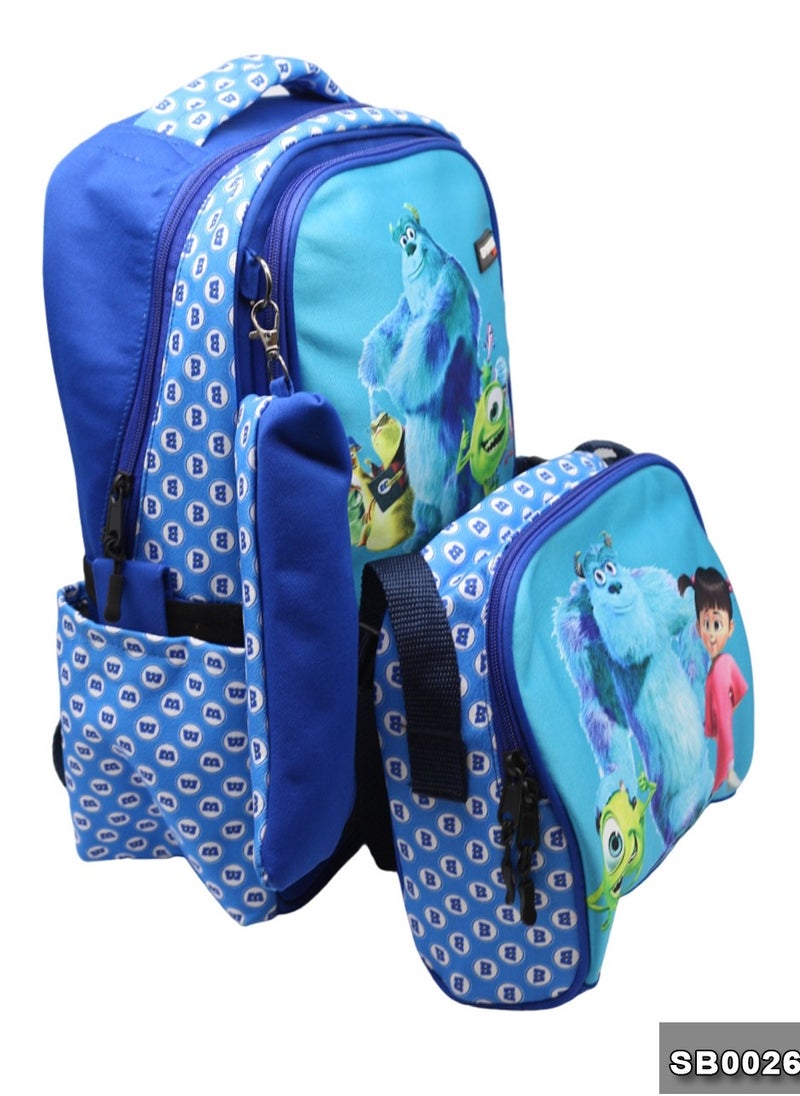 Gharibo Bags School backpack with lunch bag Size 17 model 26 Monsters Inc.  - Image 3