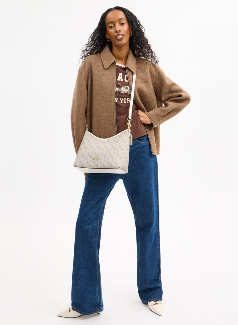 كوتش اوت ليت شنطة كوتش Laurel31 للنساء بقابلية إزالة الحزام، حقيبة كتف تحت الإبط، حقيبة يد كتف وعبر الجسم، لون IM/أبيض طباشيري، ألوان مختلطة - Image 5