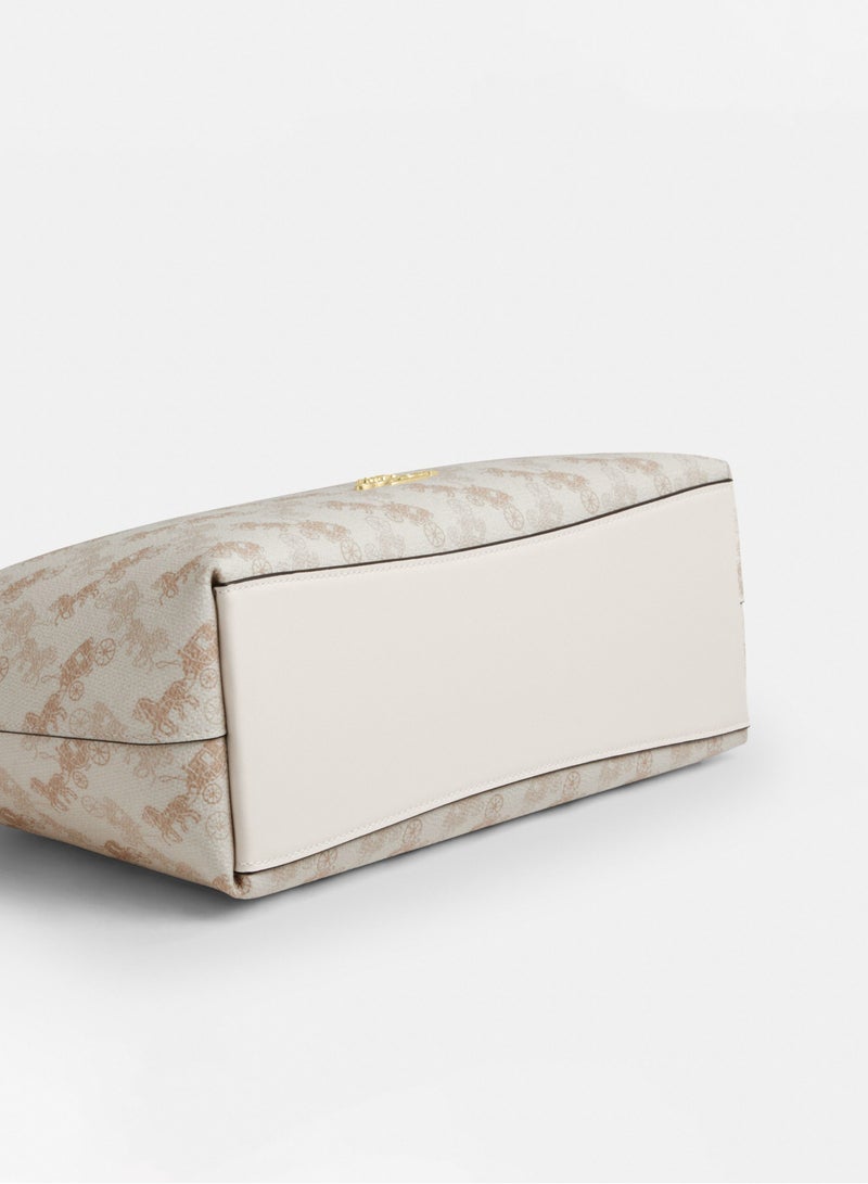 كوتش اوت ليت شنطة كوتش Laurel31 للنساء بقابلية إزالة الحزام، حقيبة كتف تحت الإبط، حقيبة يد كتف وعبر الجسم، لون IM/أبيض طباشيري، ألوان مختلطة - Image 4