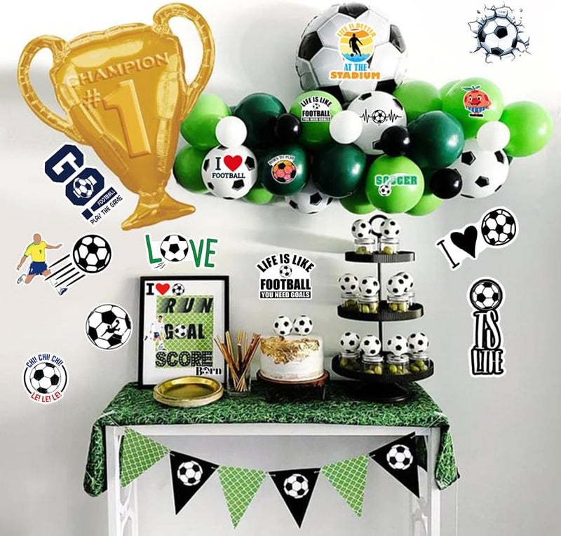 QTL Waterproof Soccer Stickers for Laptop Luggage Scrapbook Postcard (50 Pcs Soccer Style) - Image 2