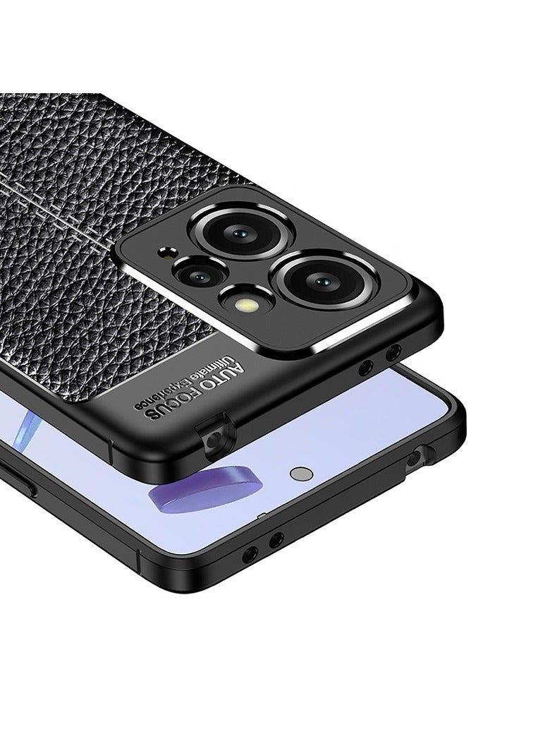 أوتو فوكس جراب حمايه سيليكون تصميم2 مقاوم للصدمات حمايه للكاميرا متوافق مع Redmi Note 12 4g (اسود) - Image 3