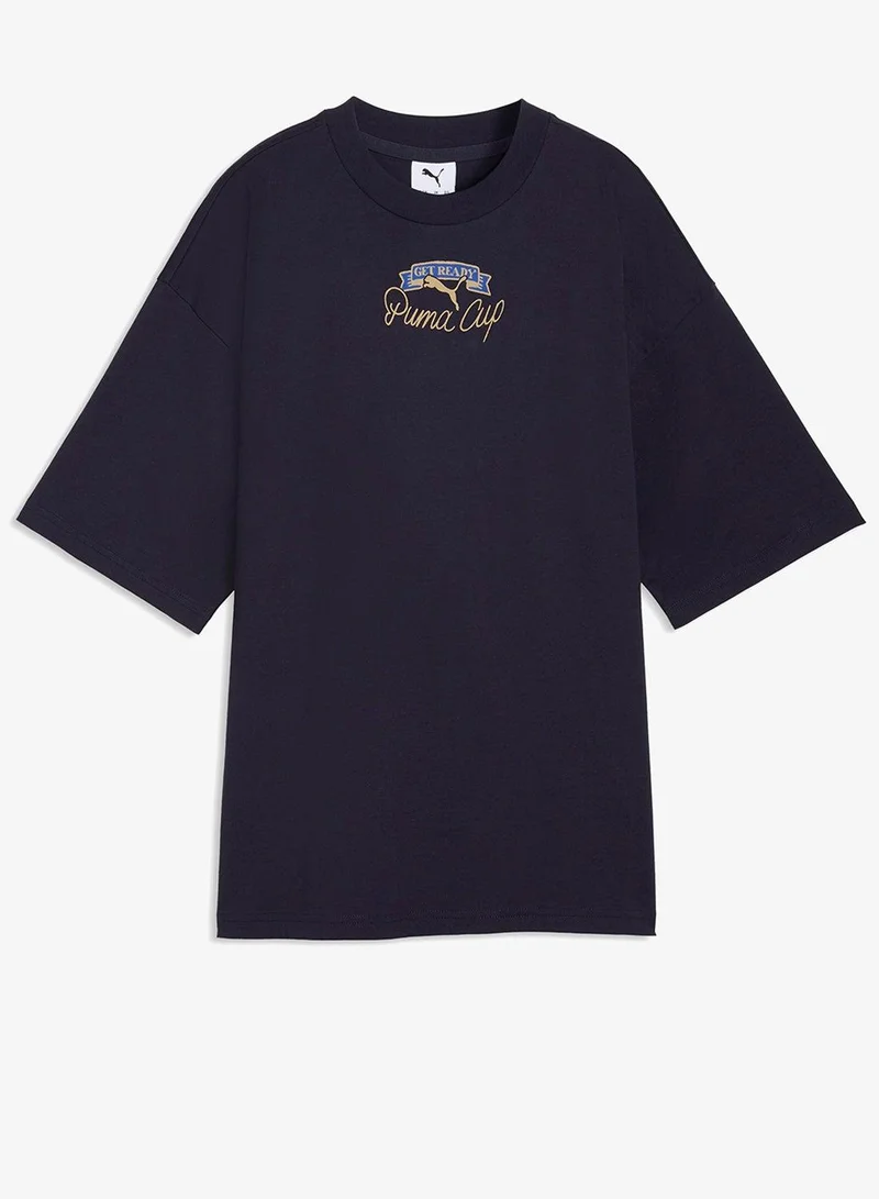 بوما تيشيرت شبابي واسع برسومات كأس العالم