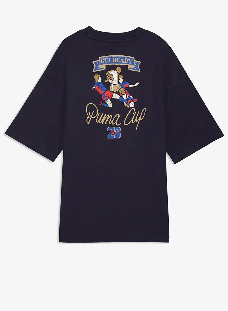 بوما تيشيرت شبابي واسع برسومات كأس العالم