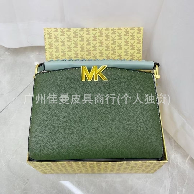Mk Lychee Pattern Handbag New Women''s Bag Fashion Versatile Solid Color Large Capacity Shoulder Crossbody Bag Wholesale - Image 1