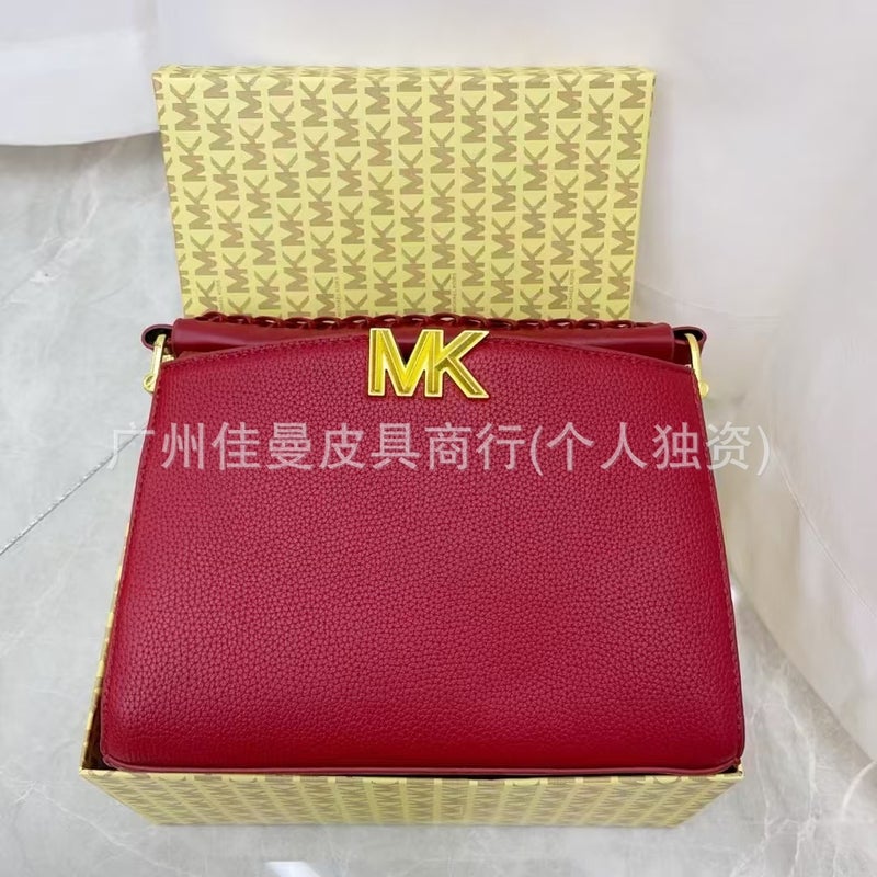 Mk Lychee Pattern Handbag New Women''s Bag Fashion Versatile Solid Color Large Capacity Shoulder Crossbody Bag Wholesale - Image 5